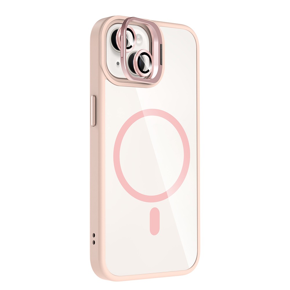 Apple iPhone 14 Kılıf Standlı ve Kamera Lens Hediyeli M-Safe Şarj Özellikli Zore Etro Kapak