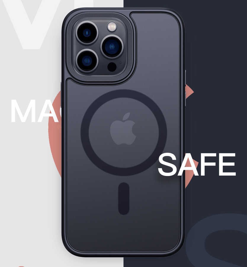 Apple iPhone 14 Pro Max  Kılıf Wireless Şarj Özellikli Zore Hibrit M-safe Kapak