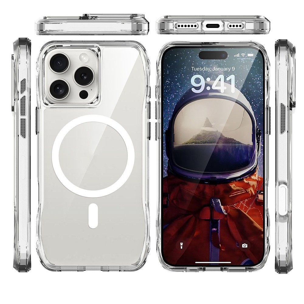Apple iPhone 16 Pro Max Kılıf M-safe Şarj Özellikli Airbagli Şeffaf Zore İncek Kapak