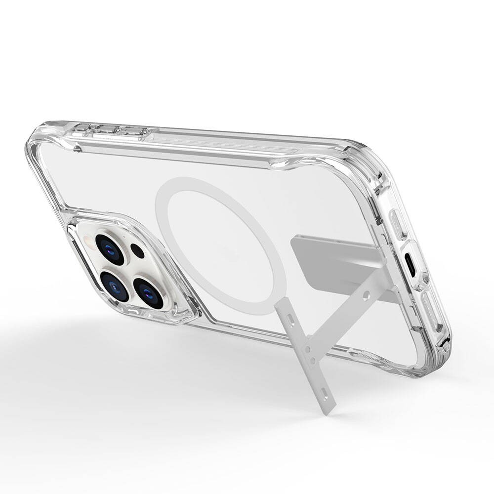 Apple iPhone 15 Pro Max Kılıf M-safe Şarj Özellikli Zore T-Max Standlı Kapak