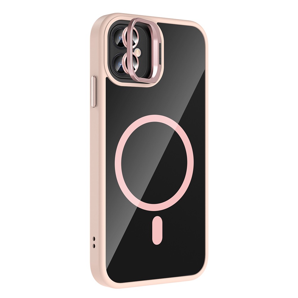 Apple iPhone 11 Kılıf Standlı ve Kamera Lens Hediyeli M-Safe Şarj Özellikli Zore Etro Kapak