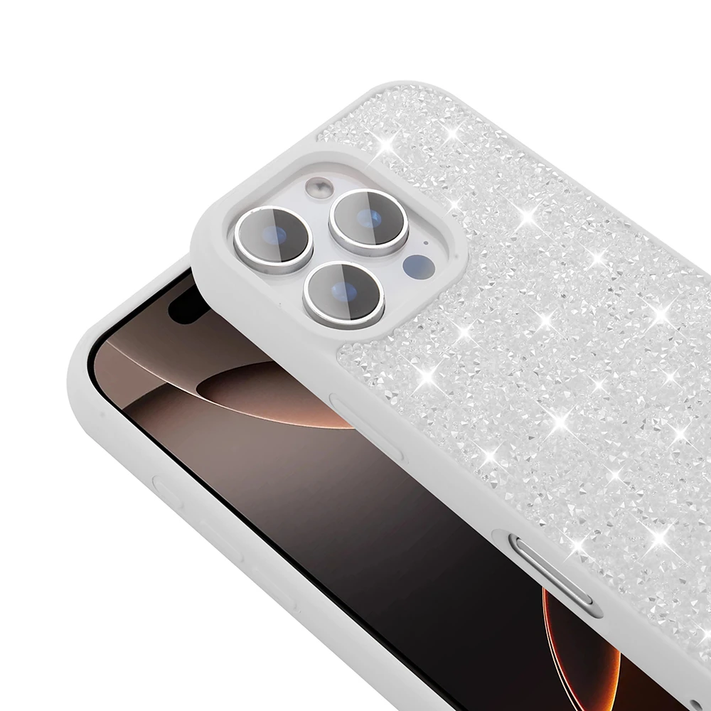 Apple iPhone 16 Pro Max Kılıf Parlak Taşlı Tasarım Zore Pırlanta Kapak