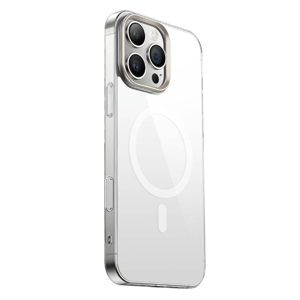 Apple iPhone 16 Pro Max Kılıf M-safe Şarj Özellikli Şeffaf Cam Arka Yüzey Zore G-Glass Kapak