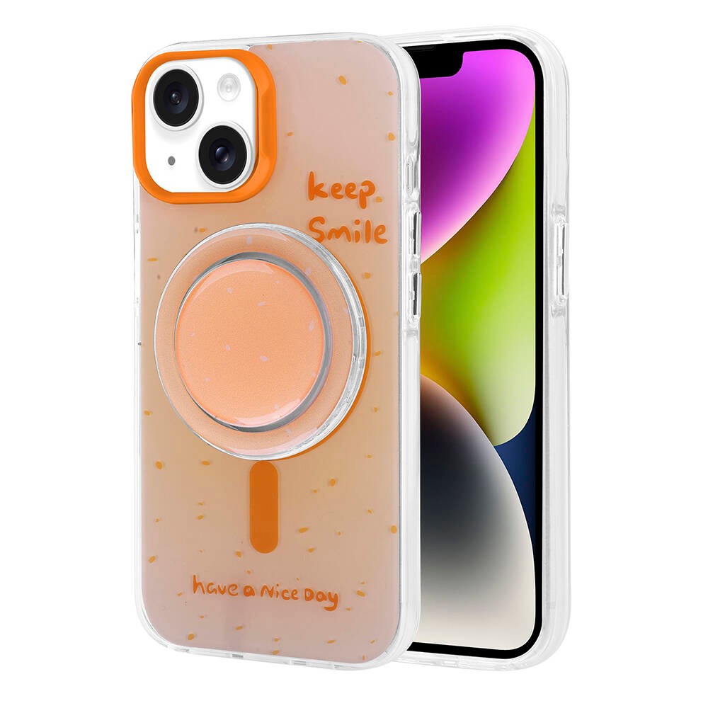 Apple iPhone 14 Kılıf M-safe Şarj Özellikli Tak-Çıkar Pop Soketli Zore Tiktok Kapak