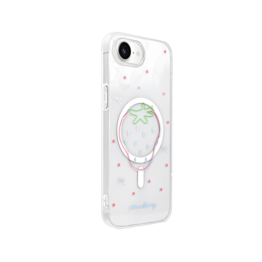 Apple iPhone 16E Kılıf M-Safe Şarj Özellikli Şeffaf Zore Folk Sert Kapak