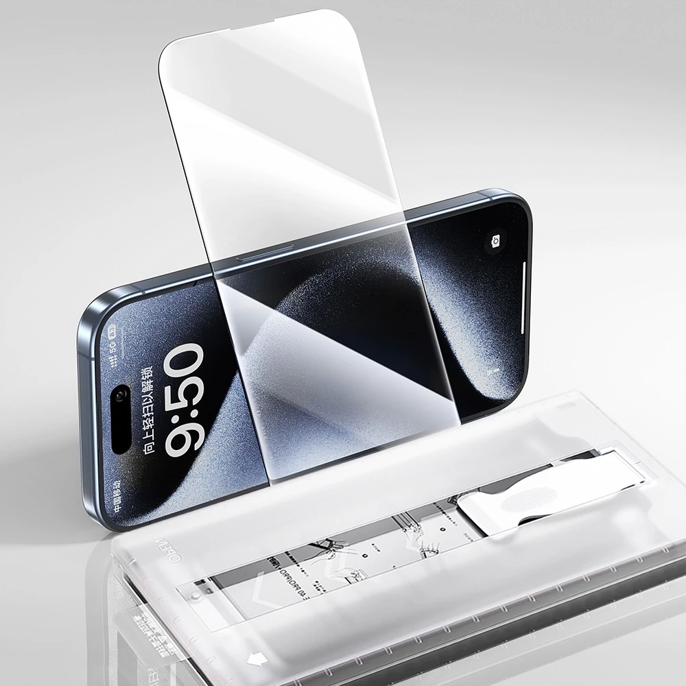 Apple iPhone 13 Zore 3D Oliv HD Temperli Cam Ekran Koruyucu + Kolay Uygulama Aparatı