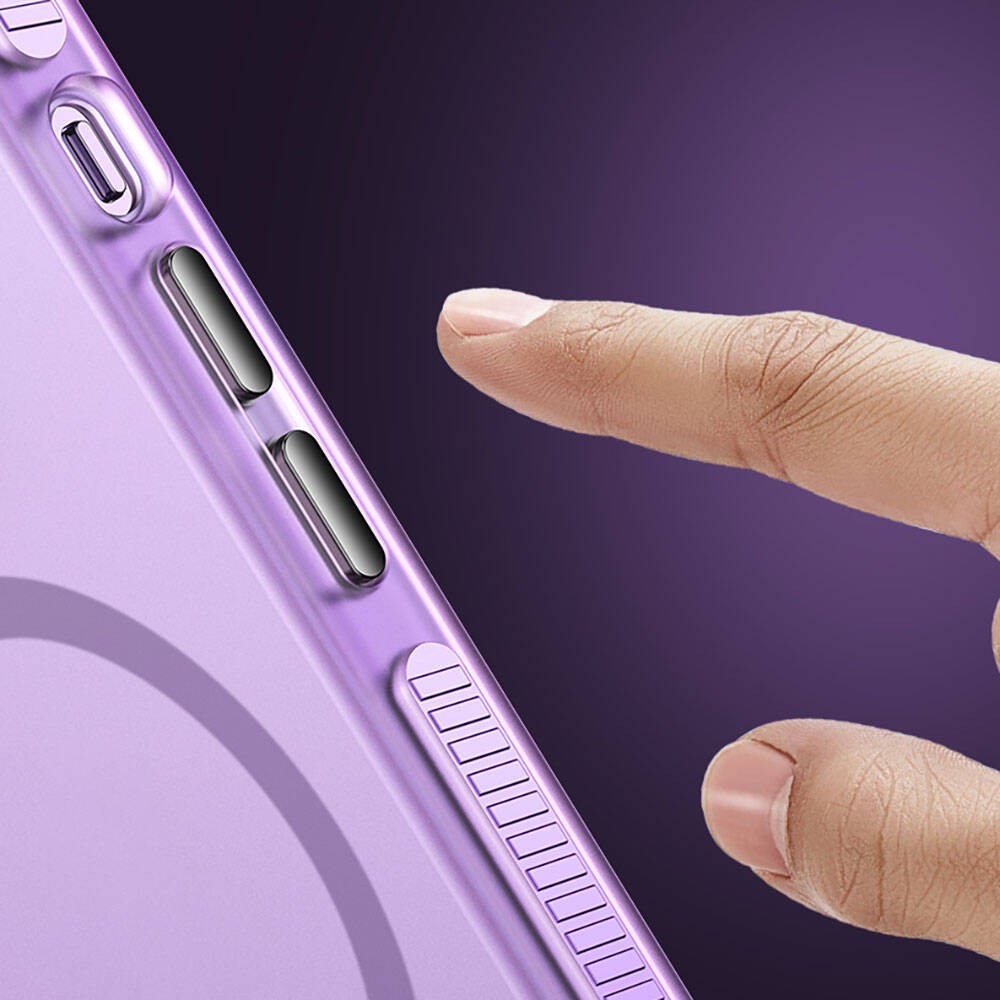 Apple iPhone 15 Pro Kılıf Airbagli M-safe Wireless Şarj Özellikli Lens Koruyuculu Zore Klaptika Kapak