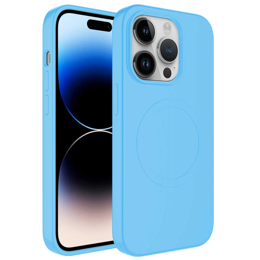 Apple iPhone 12 Pro Kılıf M-safe Wireless Şarj Özellikli Pastel Renk Silikon Zore Plas Kapak