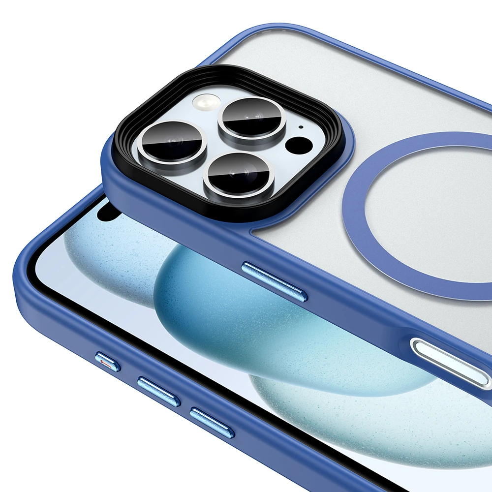 Apple iPhone 16 Pro Kılıf Mat Arka Yüzey Wireless Şarj Özellikli Zore Flet M-safe Kapak