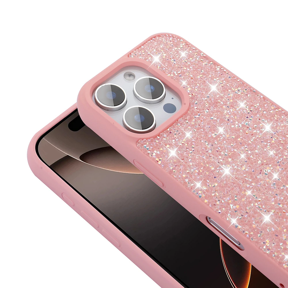 Apple iPhone 16 Pro Max Kılıf Parlak Taşlı Tasarım Zore Pırlanta Kapak