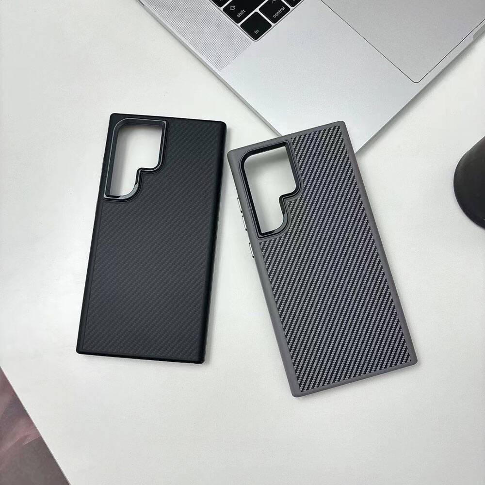 Galaxy S24 Ultra Kılıf M-safe Şarj Özellikli Karbon Fiber Görünümlü Zore Troy Kapak