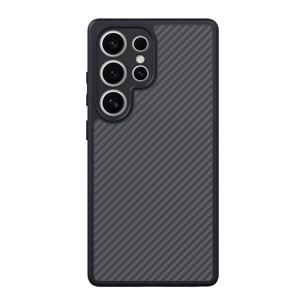 Galaxy S25 Ultra Kılıf M-safe Şarj Özellikli Karbon Fiber Tasarımlı Zore Elnino Kapak