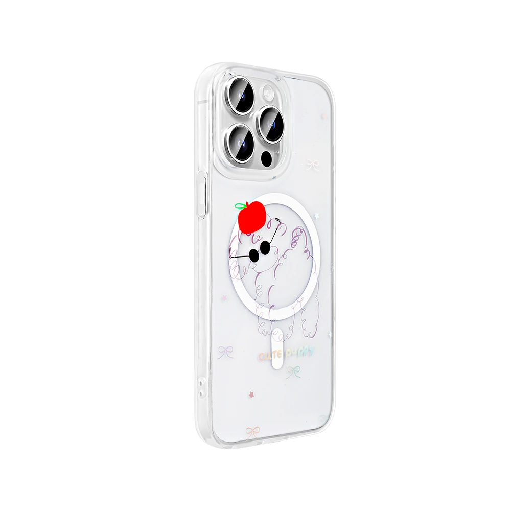 Apple iPhone 14 Pro Max Kılıf M-Safe Şarj Özellikli Şeffaf Zore Folk Sert Kapak