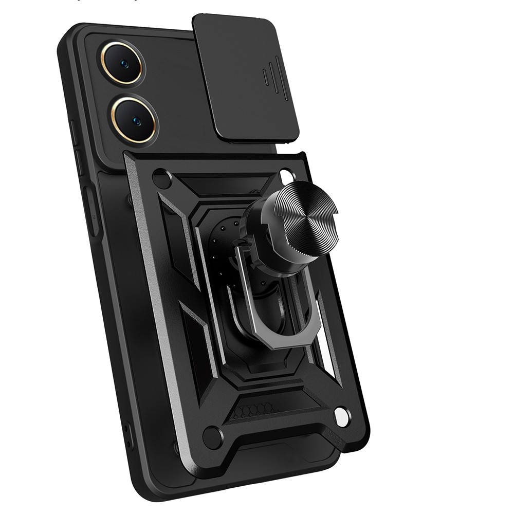 Vivo Y18 Kılıf Magnetik Standlı Kamera Korumalı Zore Sürgülü Vega Kapak