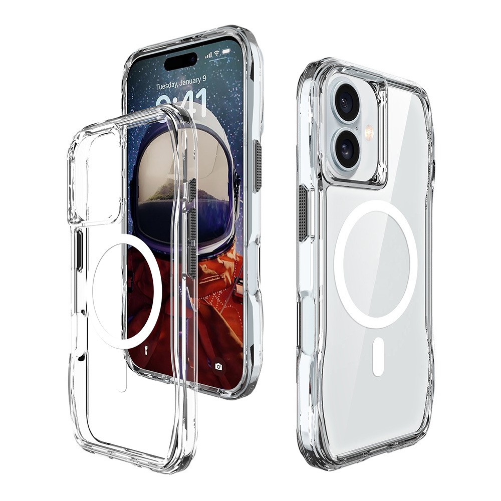 Apple iPhone 16 Kılıf M-safe Şarj Özellikli Airbagli Şeffaf Zore İncek Kapak