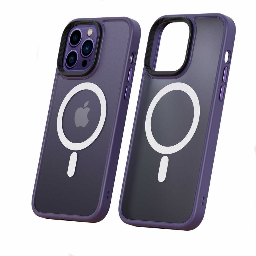 Apple iPhone 14 Pro Max  Kılıf Wireless Şarj Özellikli Zore Hibrit M-safe Kapak