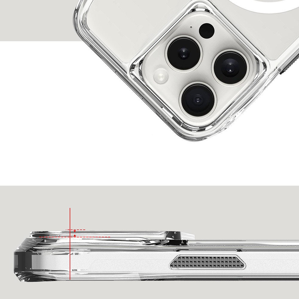 Apple iPhone 16 Pro Kılıf M-safe Şarj Özellikli Airbagli Şeffaf Zore İncek Kapak