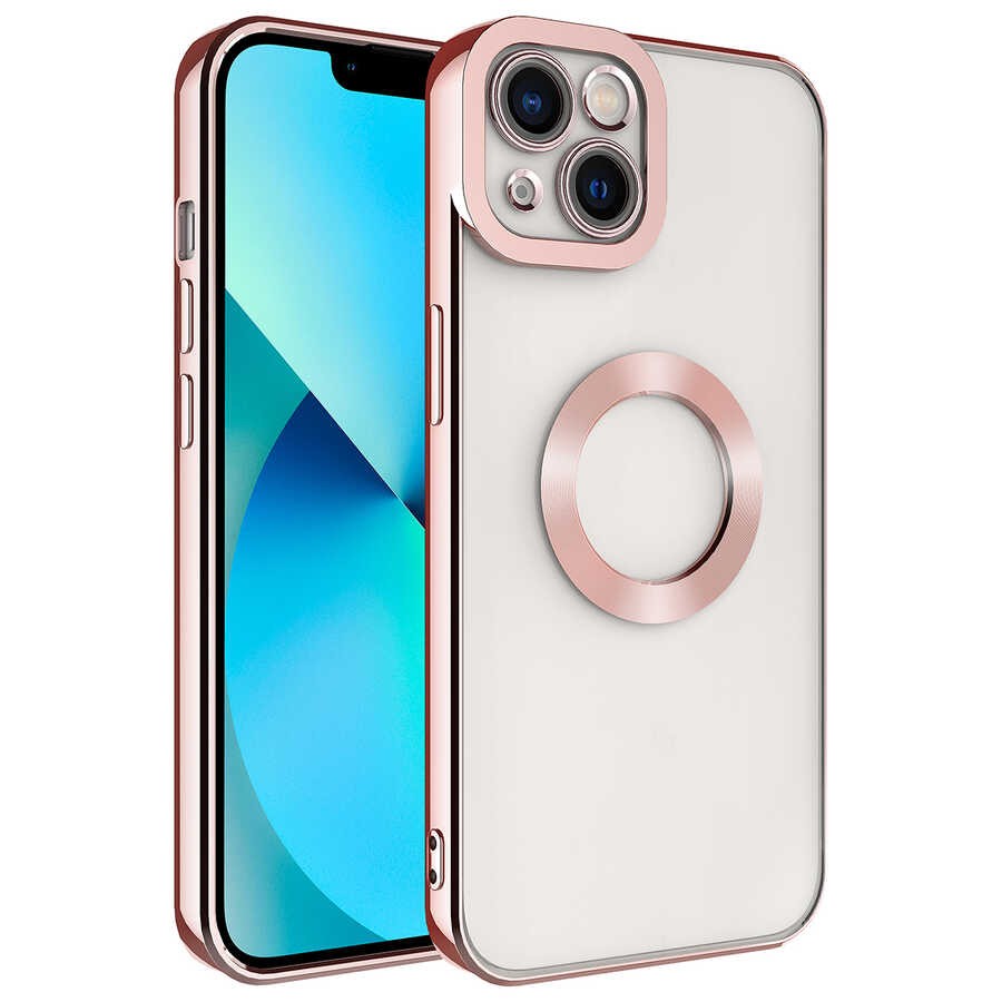 Apple iPhone 13 Kılıf Kamera Korumalı Logo Gösteren Zore Omega Kapak