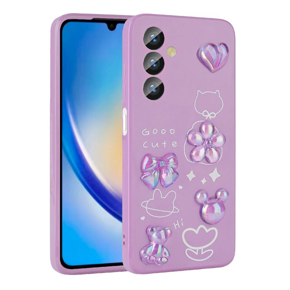 Galaxy A23 4G Kılıf Kabartma Figürlü Parlak Zore Toys Silikon Kapak