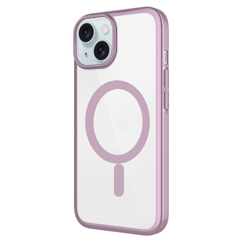 Apple iPhone 15 Plus Kılıf Wireless Şarj Özellikli Sert PC Zore Mat Riksos M-safe Kapak