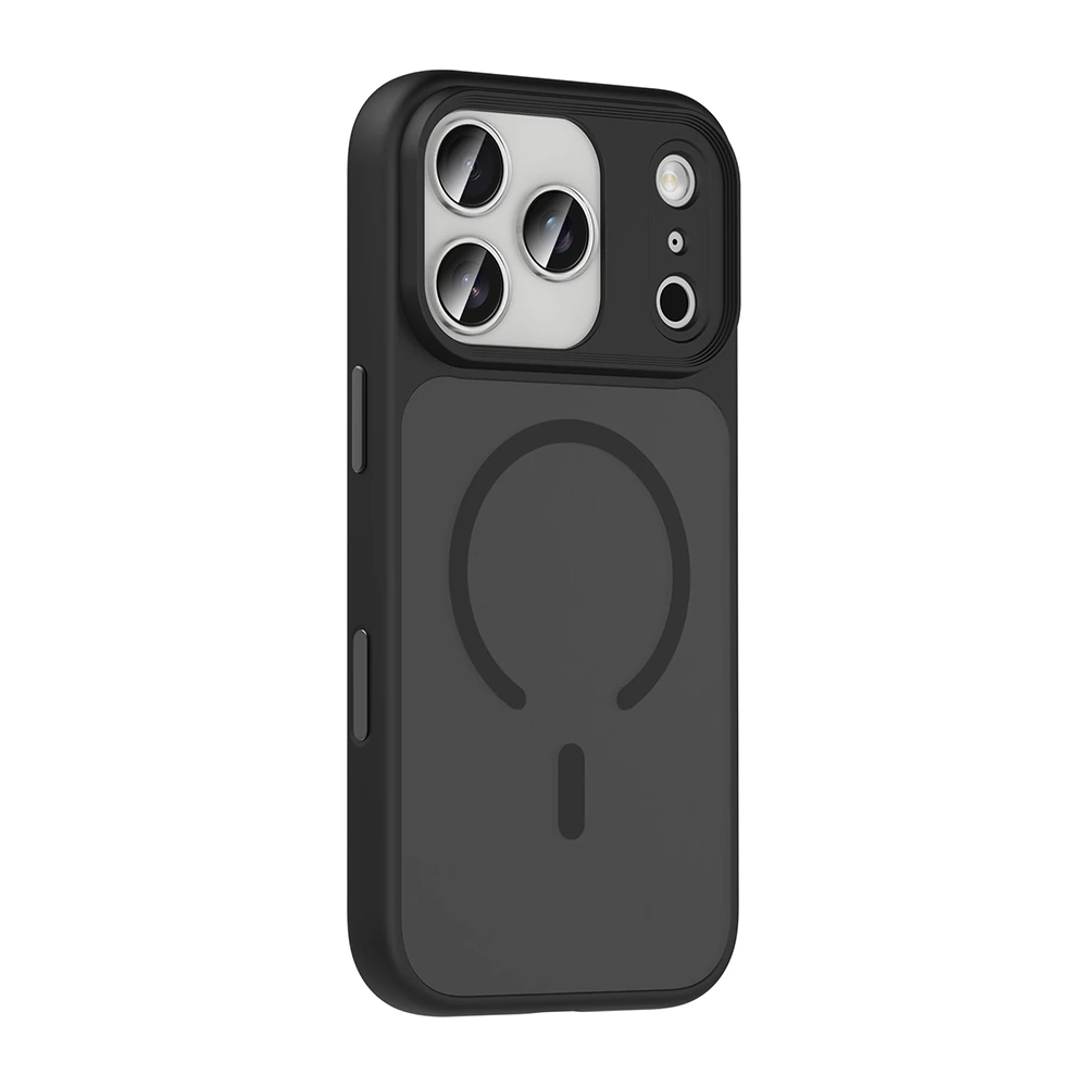 Apple iPhone 17 Pro Kılıf Mat Arka Yüzey Wireless Şarj Özellikli Zore Flet M-safe Kapak