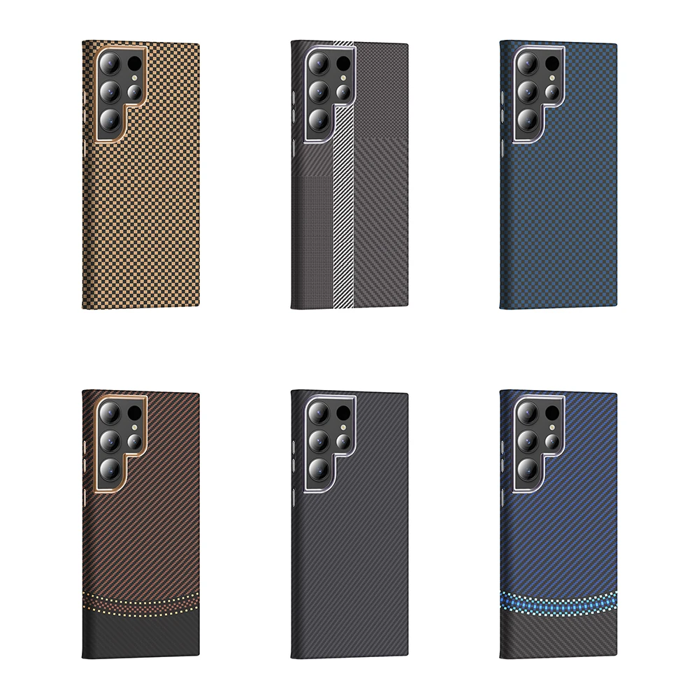 Galaxy S24 Ultra Kılıf M-safe Şarj Özellikli Karbon Fiber Görünümlü Zore Gros Kapak