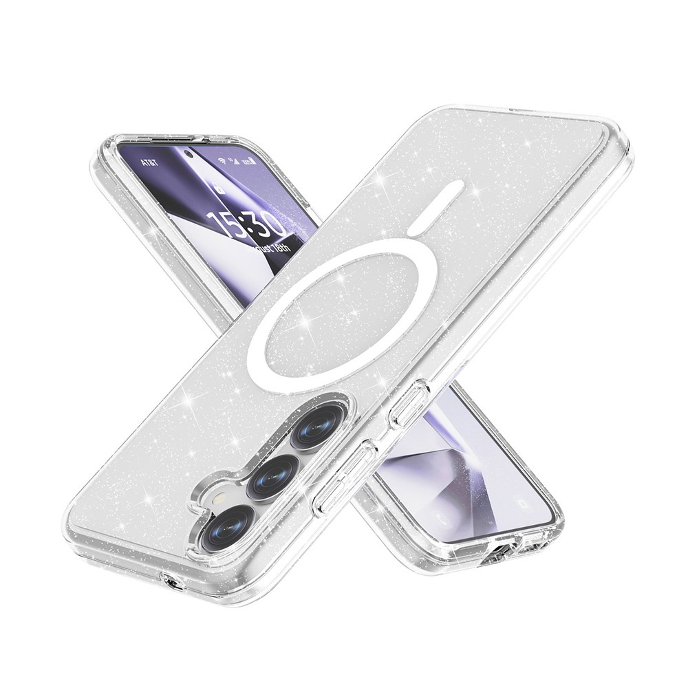 Galaxy S25 Plus Kılıf M-safe Şarj Özellikli Parlayan Simli Saydam Renkli Zore Allstar Kapak
