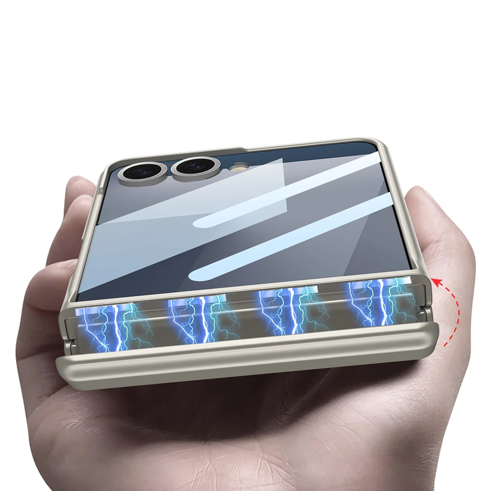 Galaxy Z Flip 7 Kılıf Zore Kıpta Standlı Kapak