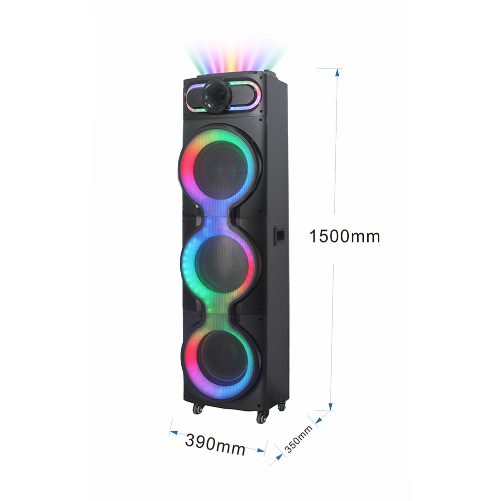 Zore GD-3126 Dijital LED Göstergeli Mikrofonlu RGB TWS Üçlü 10 inç Stereo Bass Kablosuz Karaoke Hoparlör