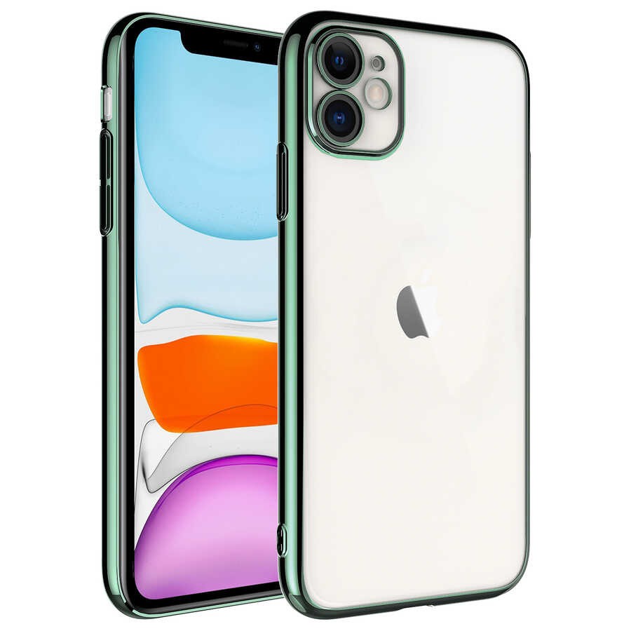 Apple iPhone 11 Kılıf Sert PC Renkli Çerçeveli Zore Riksos Kapak