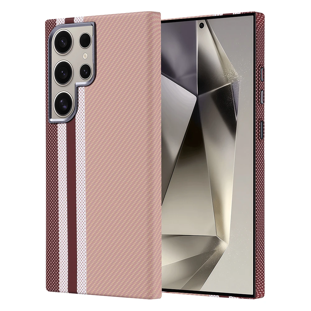 Galaxy S24 Ultra Kılıf M-safe Şarj Özellikli Karbon Fiber Görünümlü Zore Nekst Kapak