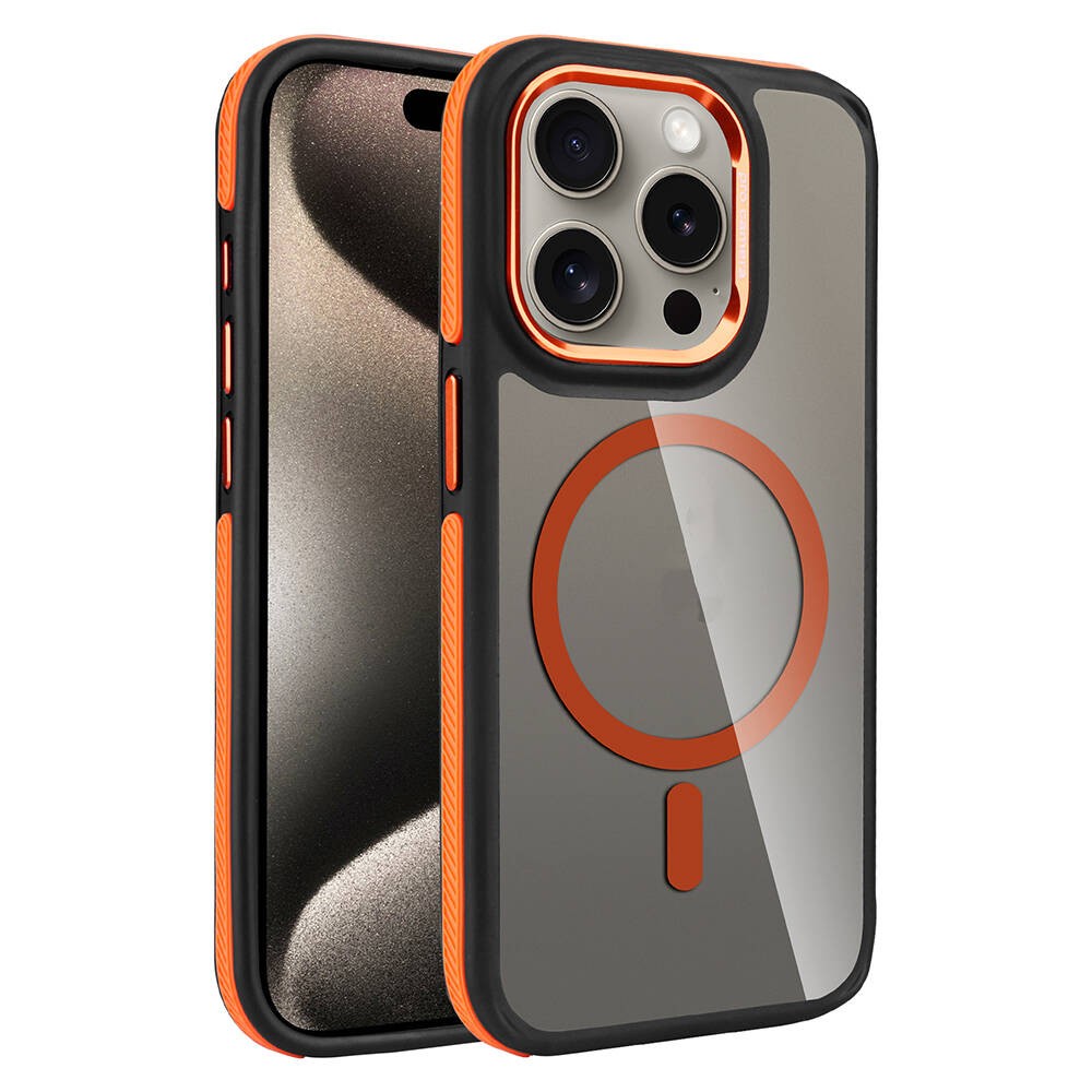 Apple iPhone 15 Pro Kılıf M-safe Şarj Özellikli Mat Görünümlü Zore Solo Kapak