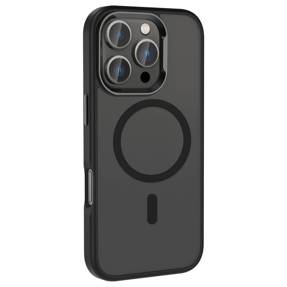 Apple iPhone 16 Pro Max Kılıf M-safe Şarj Özellikli Parlak Kamera Çerçeveli Zore Kost Kapak