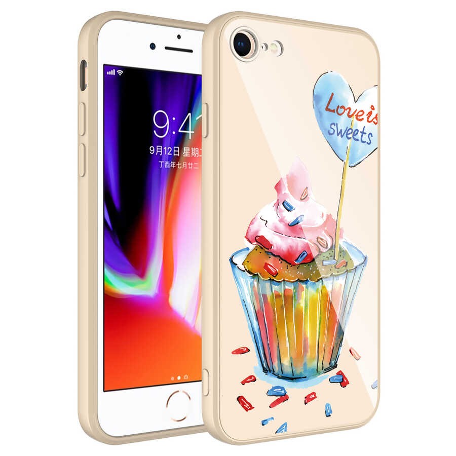 Apple iPhone 7 Kılıf Kamera Korumalı Desenli Sert Silikon Zore Epoksi Kapak
