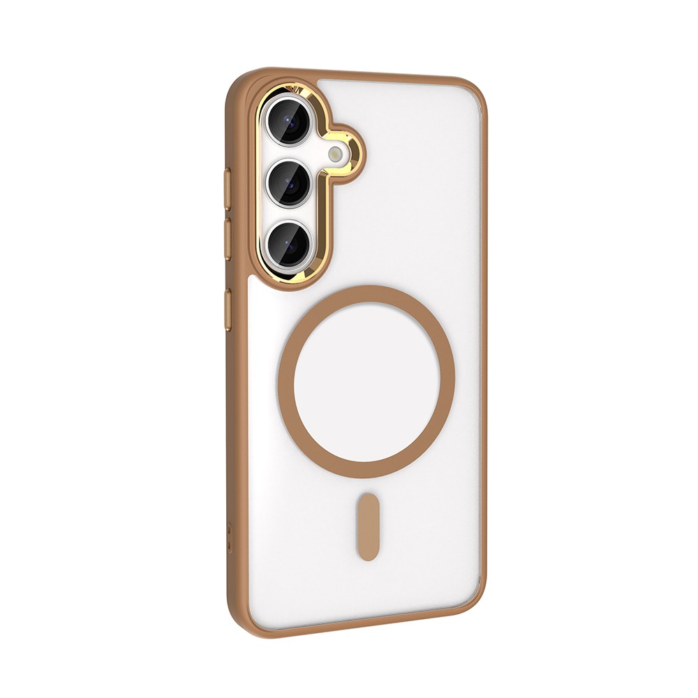 Galaxy S25 Kılıf M-safe Şarj Özellikli Zore Krom M-safe Silikon Kapak