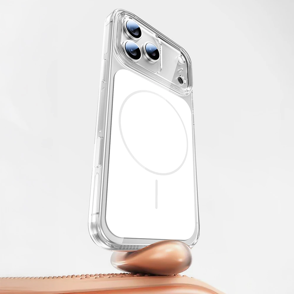 Apple iPhone 17 Pro Kılıf Zore M-safe Şarj Özellikli Şeffaf Kamera Kontrol Butonlu Lugano Kapak