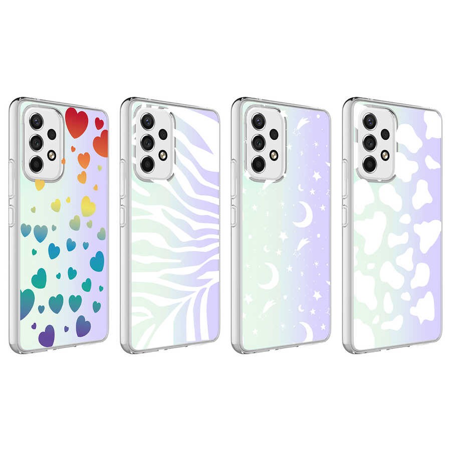 Galaxy A33 5G Kılıf Zore M-Blue Desenli Kapak