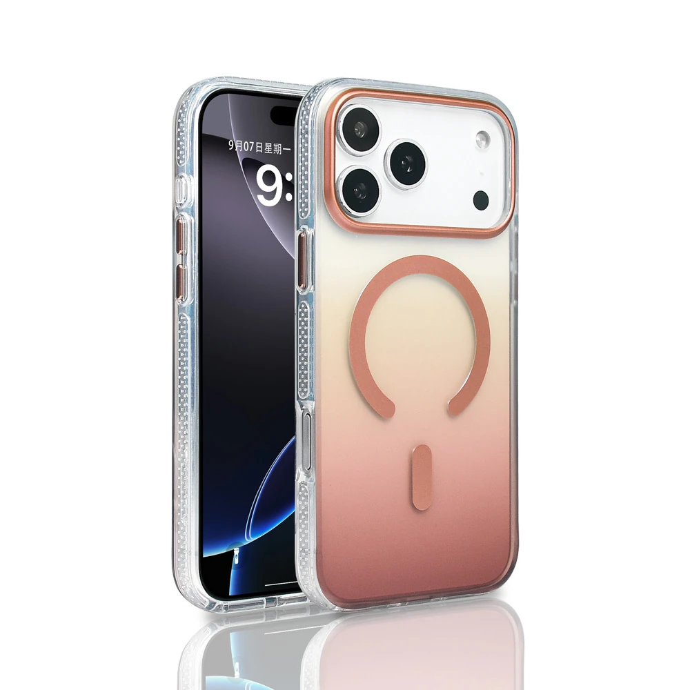 Apple iPhone 17 Pro Max Kılıf M-safe Şarj Özellikli Transparan Renk Geçişli Zore Toros Kapak