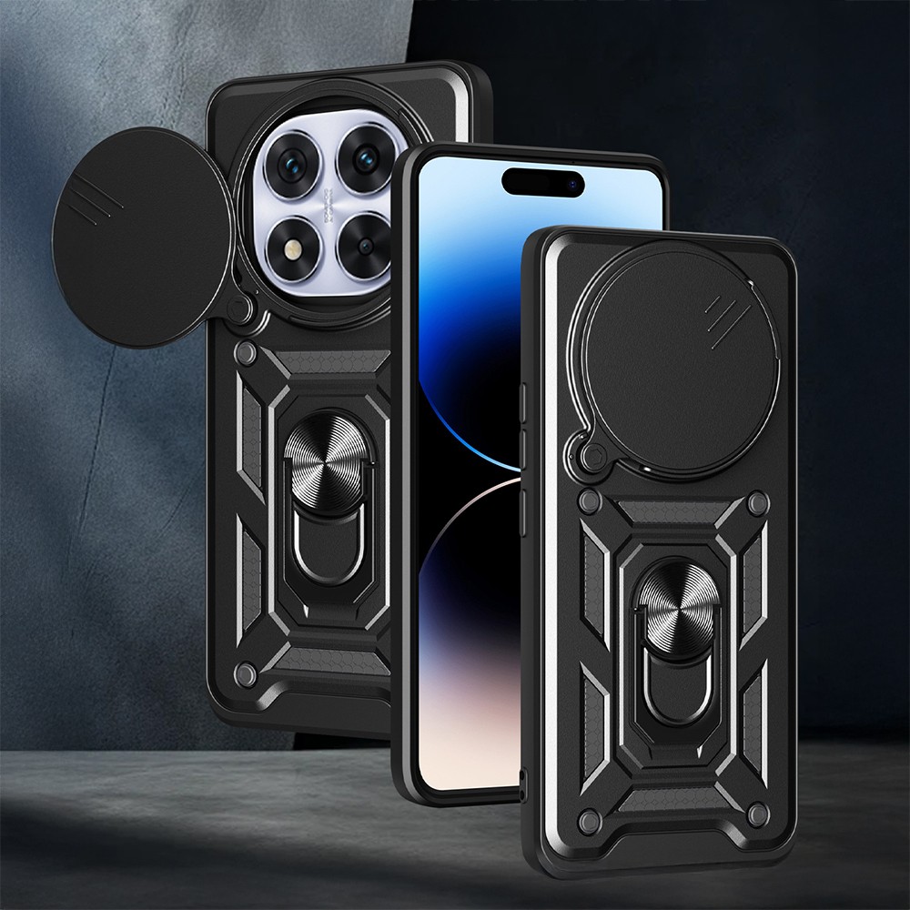 Xiaomi Redmi Note 14 Pro Plus Kılıf Magnetik Standlı Kamera Korumalı Zore Sürgülü Vega Kapak