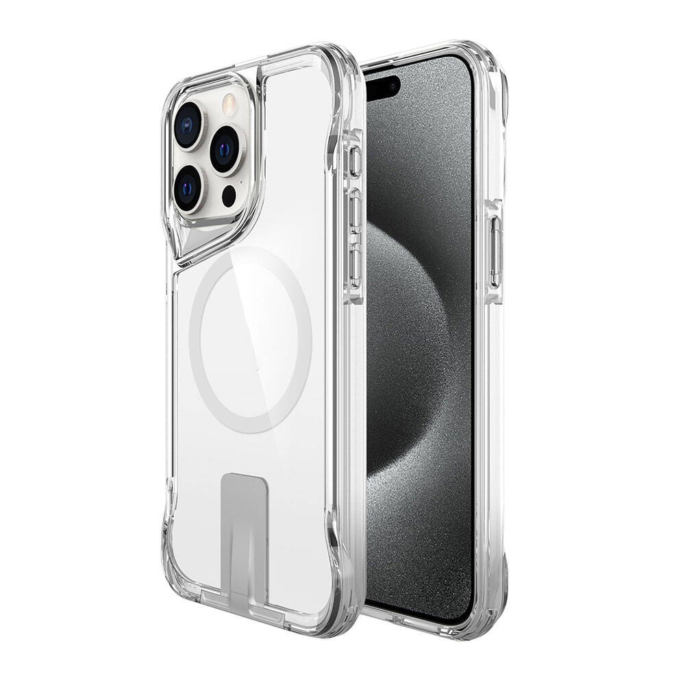 Apple iPhone 15 Pro Kılıf M-safe Şarj Özellikli Zore T-Max Standlı Kapak