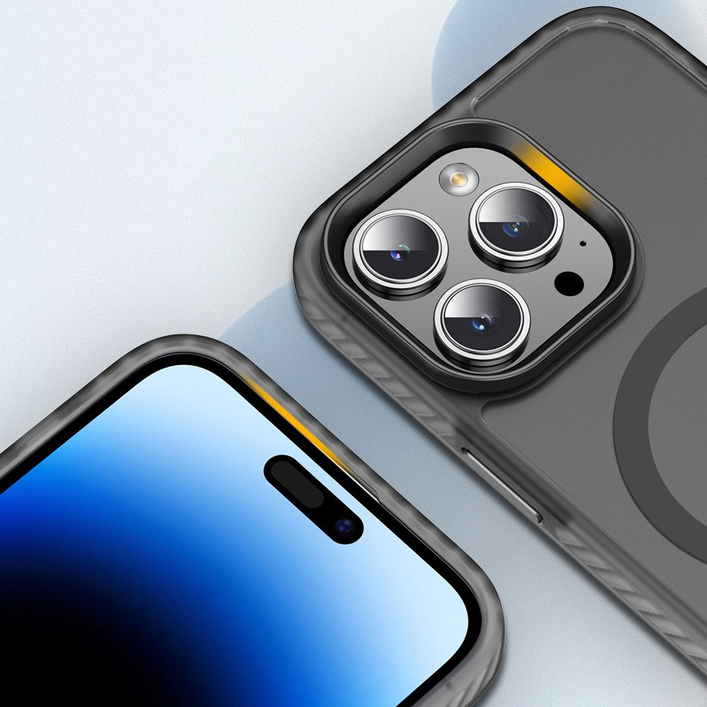Apple iPhone 14 Pro Kılıf Mat Arka Yüzey Wireless Şarj Özellikli Zore Locik Kapak