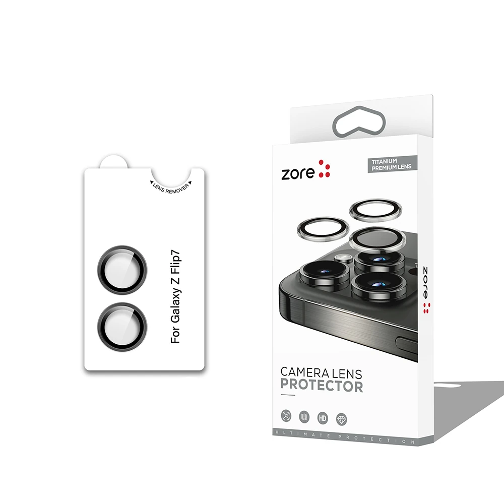 Galaxy Z Flip 7 Zore CL-12 Premium Safir Parmak İzi Bırakmayan Anti-Reflective Kamera Lens Koruyucu
