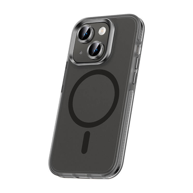 Apple iPhone 15 Plus Kılıf Airbagli M-safe Wireless Şarj Özellikli Lens Koruyuculu Zore Klaptika Kapak