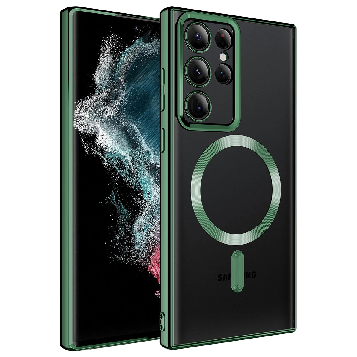 Galaxy S22 Ultra Kılıf M-safe Wireless Şarj Özellikli Zore Setro Silikon