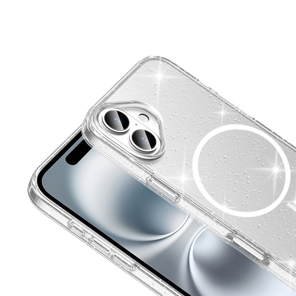​Apple iPhone 16 Kılıf M-safe Şarj Özellikli Parlayan Simli Saydam Renkli Zore Maris Kapak