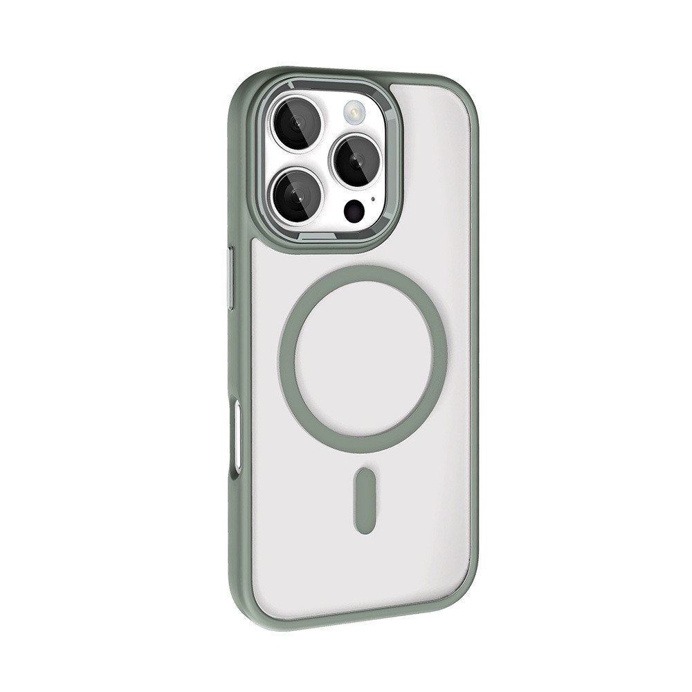 Apple iPhone 16 Pro Kılıf Wireless Şarj Özellikli Zore Krom M-safe Silikon Kapak