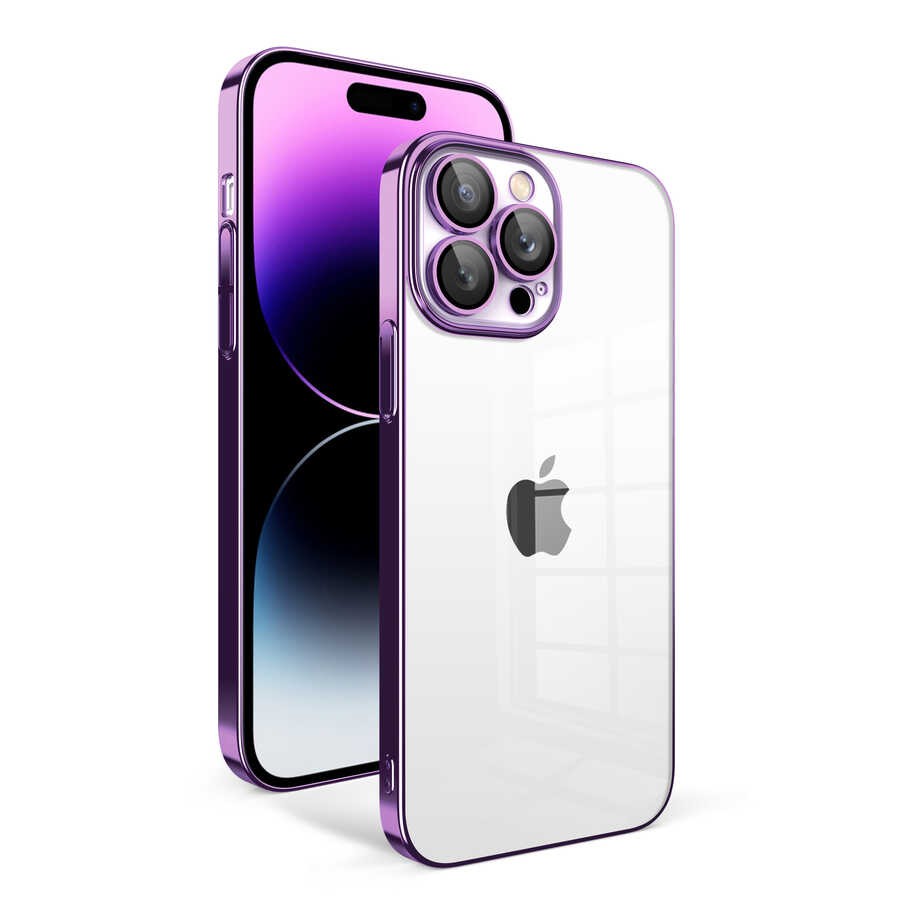 Apple iPhone 14 Pro Max Kılıf Kamera Korumalı Renkli Çerçeveli Zore Garaj Kapak