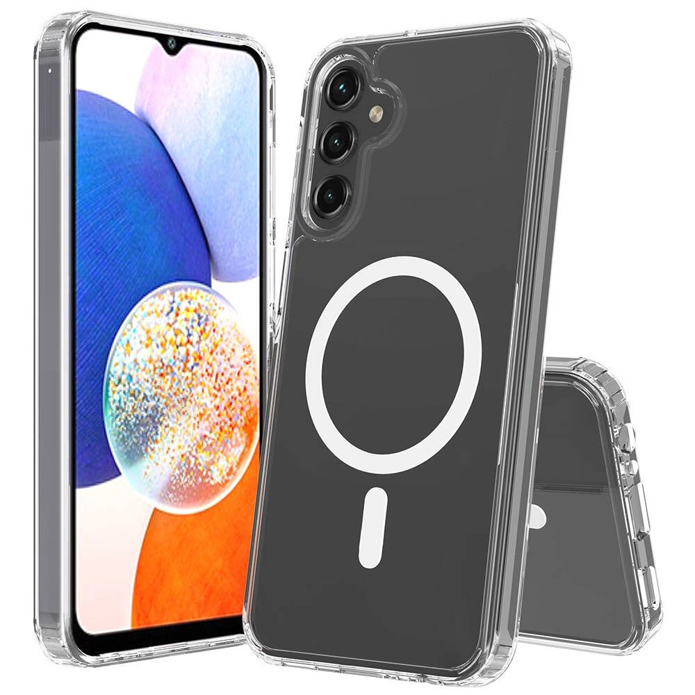 Galaxy S23 FE Kılıf M-safe Şarj Özellikli Şeffaf Sert PC Zore Embos Kapak