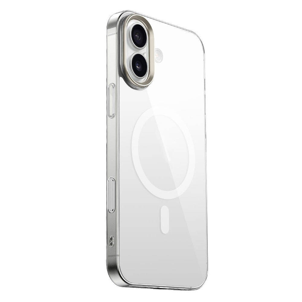 Apple iPhone 16 Kılıf M-safe Şarj Özellikli Şeffaf Cam Arka Yüzey Zore G-Glass Kapak
