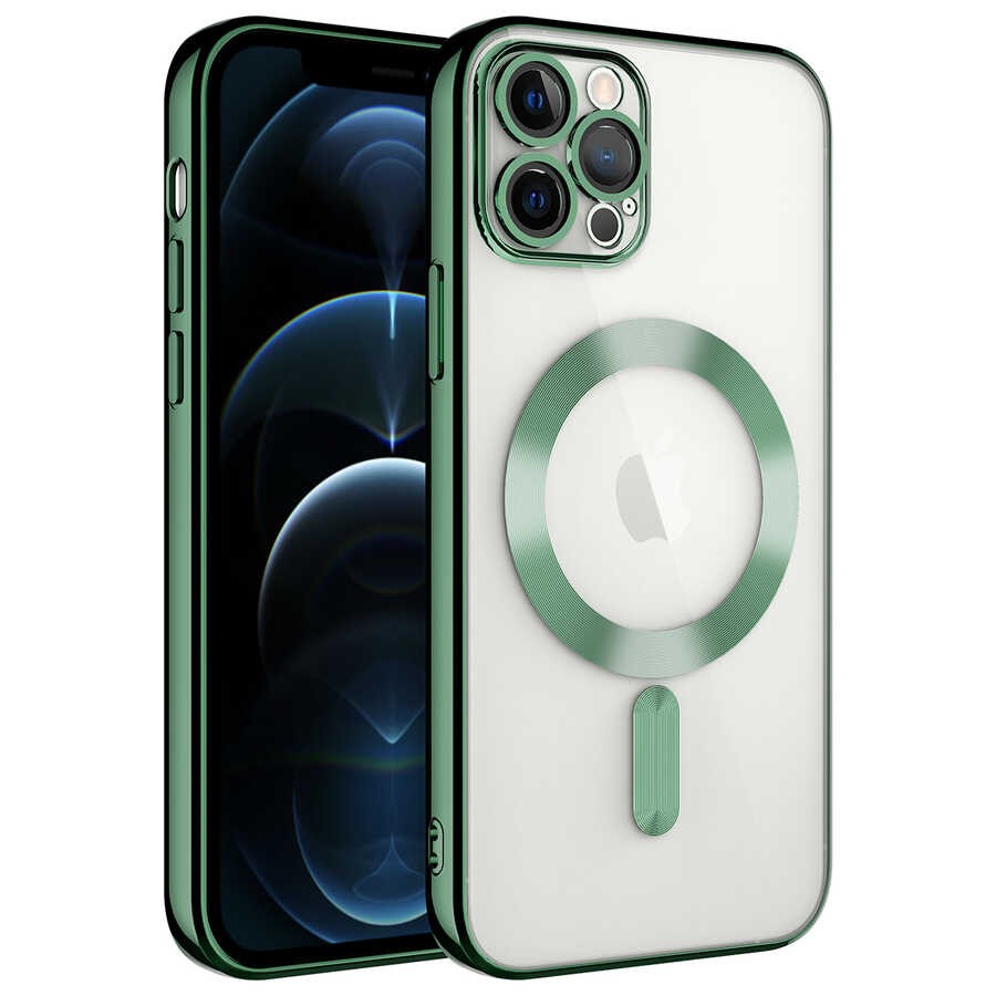Apple iPhone 12 Pro Kılıf Kamera Korumalı M-safe Wireless Şarj Özellikli Zore Demre Kapak